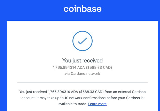 Receiving on Coinbase